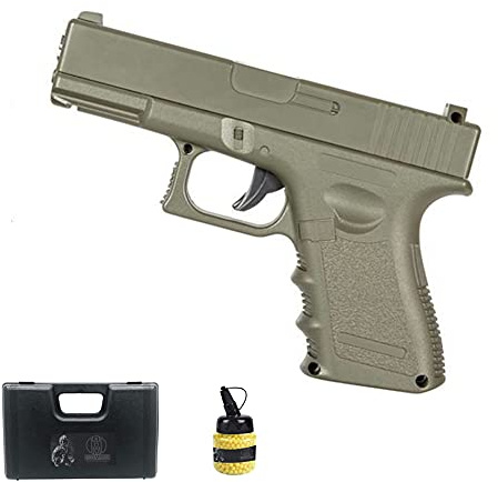 Pistolet Galaxy G15 Desert (Ressort) | Pistolet Airsoft (Billes en Plastique 6 mm) + Mallette en PVC + Flacon de munitions [Puissance : 0,5 Joules]