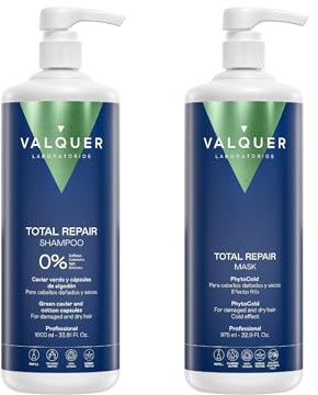 VALQUER Pack Total Repair | Champú y Mascarilla | 1 L + 975 ml