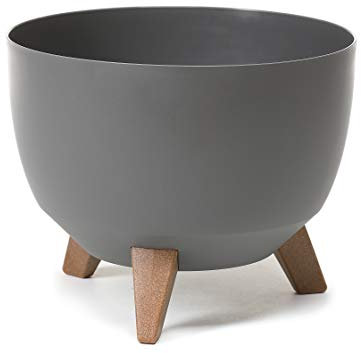 HappyFlower | MultiProject | Blumentopf an den Füßen | Pflanzkübel | rund | 3 Größen | 5 Farben | Übertöpfe | (ø 24 cm, Anthrazit)