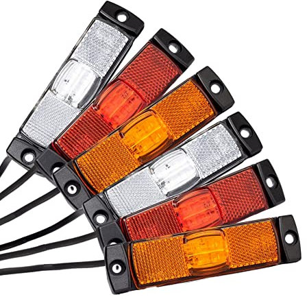 DOJA Barcelona | Kit Luz Gálibo | Pack 6 | 2 Rojas - 2 Amarillas - 2 Blancas | LED Posición | Luz Camión, Remolque, Caravana, Autocaravana