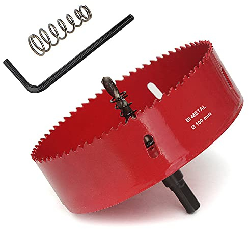 SagaSave 100mm M42 HSS Bimetall-Lochsäge, Lochöffner-Bohrer mit positiven Rechenzähnen für Metall, Holz, Eisen, Aluminium, Trockenbau, Rohr, Kunststoff, Faserplatten