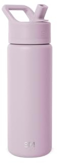 Simple Modern Kids Water Bottle with Straw Lid Vacuum Insulated Stainless Steel Metal Thermos Bottles | Reusable Leak Proof BPA-Free Flask for School | Summit Collection | 18oz, Lavender Mist