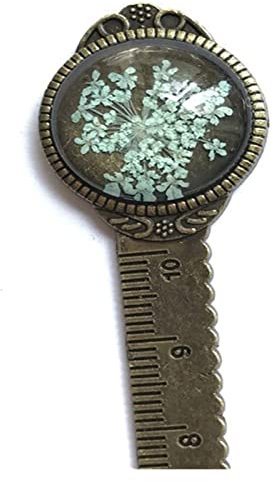 Lesezeichen, Leseseitenmarkierungen, Kunst und Handwerk, 1 Stück, kreatives Retro-Bronze, rundes Lesezeichen, 10 cm, Lineal, Vintage, bunte Edelsteine ​​als Buchseiten-Markierungsseite (Color : K) (Co