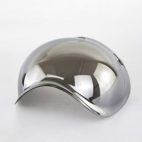 SPYMINNPOO Helm Bubble Shield, Open Face Helm Bubble Visier Motorrad Motorradhelme Zubehör (Silber)