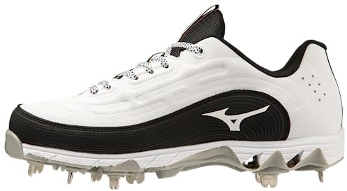 Mizuno Damen 9-Spike Swift 8 Low Metal Softball-Stollen, Weiß/Schwarz, 40.5 EU