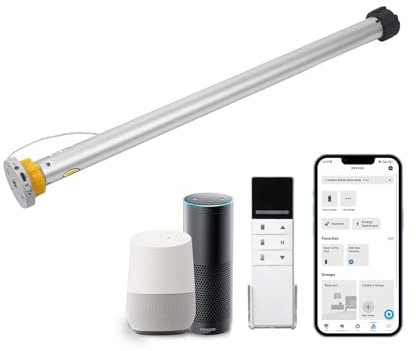 Zigbee - Motor de persianas enrollables recargables para tubo de 38 mm/45 mm, persianas motorizadas compatibles con Alexa directamente, no necesita puerta de enlace