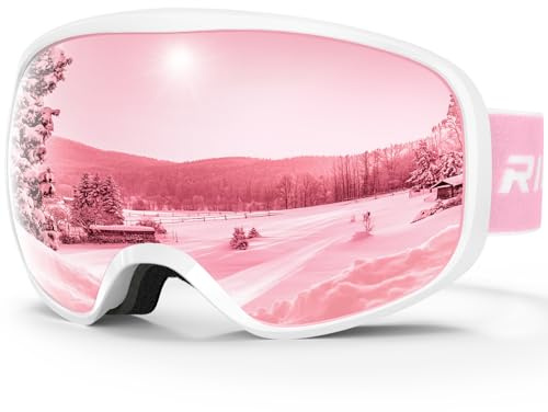 RIOROO Ski Goggles Snowboard Goggles for Men Women Adults Youth,Over Glasses OTG/100% UV Protection/Anti-fog/Wide Vision