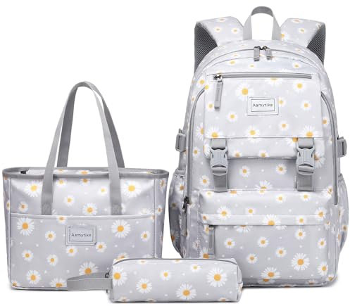 Aamytike Schulrucksack Mädchen Teenager Schule Rucksack Damen Schulranzen Maedchen Wasserdicht Kinder Schultasche Casual Daypacks School Bag for Girls Backpack mit Lunchpaket Set