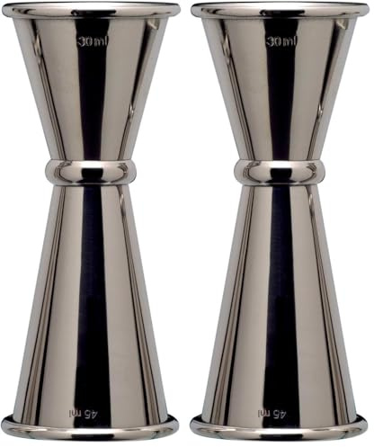 Piazza - Misurino Cocktail in Acciaio Inox, Dosatore Professionale per Attrezzatura Bar, Jigger Japan Style Barman | Capacità 30/45ml (Confezione da 2)