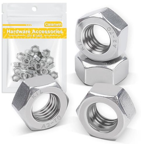 Caianwin 20Pcs M5 Dadi Esagonali Inox DIN934 304 Dadi in Acciaio Inox Per Lndustrial Costruzione Elementi Di Fissaggio