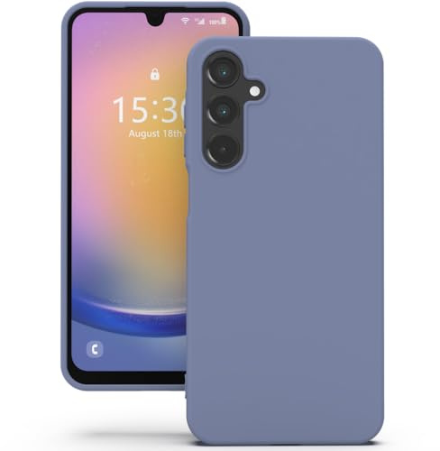 YATWIN för Samsung Galaxy A25 Skal, Premium Flytande Silikonfodral Mobilskal med Silkesmjuk Yta, Ultratunn, Stöttålig & Repighetsbeständig Skydd – Lavendelgrå