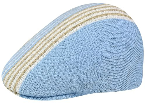Kangol League 507 Flatcap Schirmmütze Schiebermütze Herren - mit Schirm Sommer Frühling-Sommer - S (54-55 cm) beige-blau