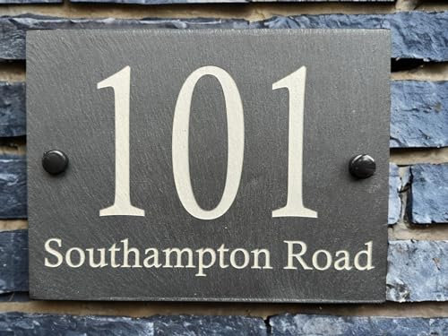 Personalised Rectangle Slate House Signs Door Number/Street Name 200x150mm Deep engraved…