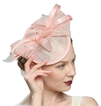 Generisch Sinamay Fascinator für Damen, Stirnbänder, Fascinatoren, Hochzeit, Teeparty, Derby-Hüte, rose, Einheitsgröße