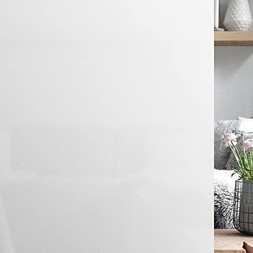 NINETREX Sichtschutzfolie Fenster, Folie Fenster Sichtschutz, Milchglasfolie Fenster, Abnehmbare Fenstertönung Vinyl Weiß Kein Kleber Statisches Kleben Privacy Window Film Home (44.5 * 200cm)