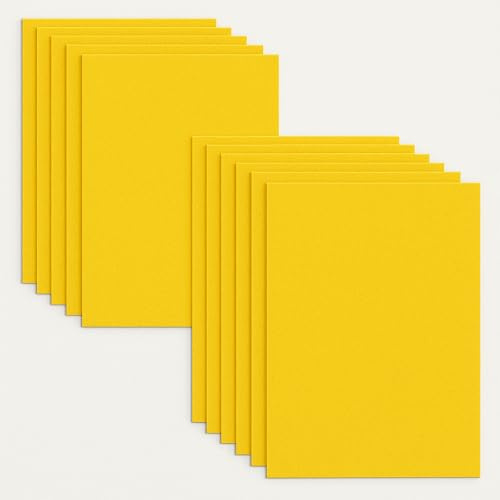 Steifer Filz 2mm Filzmatte, 12 Stücke Bastelfilz, 20x30cmx2mm Dickes Filz zum Basteln, Filzstoff Quadrate für DIY Projekt (Gelb)