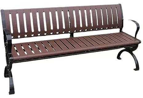 Gartenbank aus Metall, 2-Sitzer, Parkbank aus Gusseisen, Sitzgelegenheiten für Terrasse und Garten, rostfrei, wetterfest, Bankstuhl für Pool, Strand, Hinterhof, Balkon, Veranda (Größe: 150 x