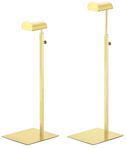 QUARKZMAN Borsa Espositore Supporto 2pz - Inossidabile Acciaio Borsa Gancio Altezza Regolabile Borsa Rack Singolo Gancio Borsa Rack per Boutique Negozio (Oro)