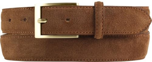 BELTINGER Gürtel aus Veloursleder 3,0 cm | Velour-Ledergürtel für Herren 30mm | Wildleder-Gürtel mit goldener Gürtelschließe