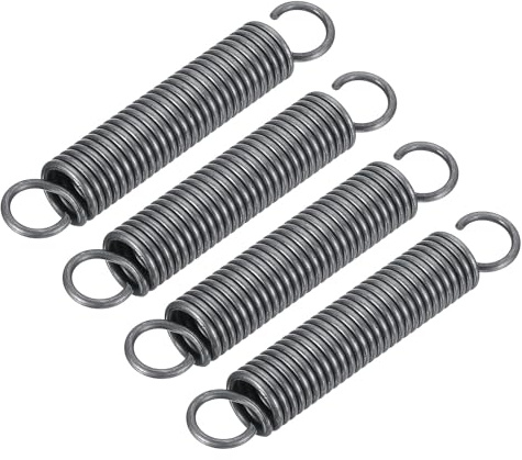 uxcell Extension Spring - 2.5mm Wire Dia, 18mm OD, 110mm Free Length Spring Steel Small Dual Hook Tension Spring, 4Pcs