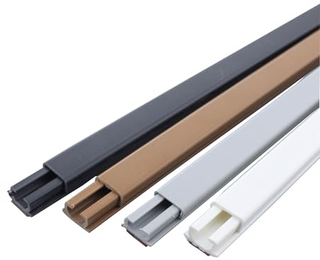 Yiustldd Quadratischer Kabelkanal, quadratischer Kabelkanal, stabil, trittsicher, Selbstklebender Kabelversteck für Elektrokabel, Kabelkanal,Braun,12x7mm