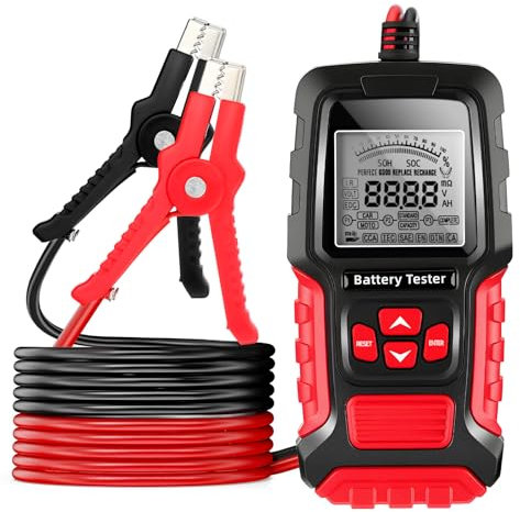 GEARCELL Car Battery Tester 12V/24V Battery Load Tester Digital Automotive Alternator Meter with Battery Cranking & Charging Tests for CAR, Motor, Truck, Boat, RV, Marine FBT-300