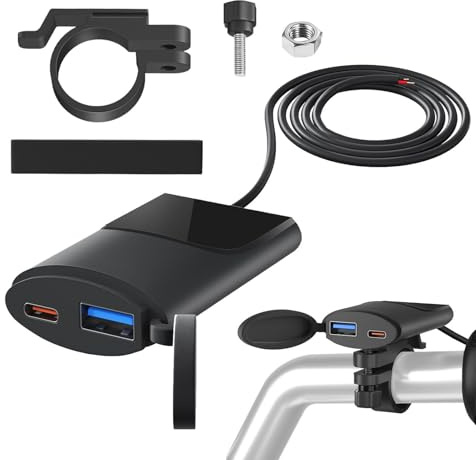 Motorrad USB -Anschluss, Motorrad -Telefonladegerät QC 3.0 | 12V-24V Ultra-Narrow-Ladeanschluss Doppelkürzung Adapter für Tablet