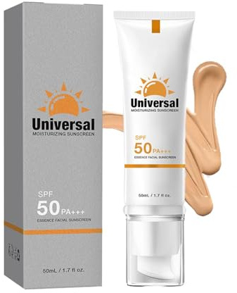 Crème Solaire Teintée Visage SPF 50 - Tinted Sunscreen Fond de Teint Hydratant - Protection UVA/UVB, Teint Uniforme, Tous Types de Peau (Même Sensible) - 50 ml