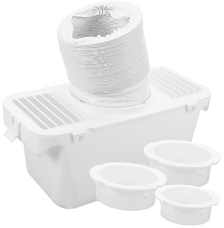 Tofficu Dryer Vent Quick Connect Vent Connector Kit White Plastic Duct Connector with Lint Collection for Clothes and Drum Dryers Indoor Use