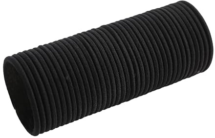 DERICOR Haargummis, 50 Stück Elastische Haargummis, Haargummi Mädchen, Damen Haarschmuck (Schwarz, 50 Stück)