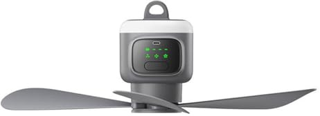 Xinsheinelry Camping Fan Detachable Leaves Rechargeable Battery 3 Adjustable Speeds Remote Controlled Lighting For Outdoor And Dorms Adjustable Speed Quiet Desk Fan LED