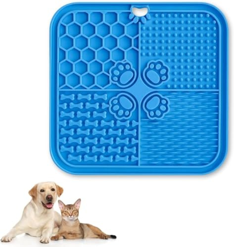 PARENCE.- Leckmatte für Hund und Katze – Anti-Stress-Matte mit Schröpfen, Langsamspender für Leckerlis und Nassfutter, Silikonfutter - zufällige Farbe