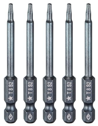 sourcing map 5 punte per cacciavite Torx a 5 punte, codolo esagonale da 1/4, testa magnetica da 8 mm, lunghezza 6,6 cm, in acciaio S2, punte per cacciavite elettrico, blu