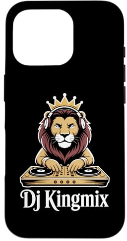Dj Kingmix Lion With Crown Headphones On Turntables Case for iPhone 16 Pro