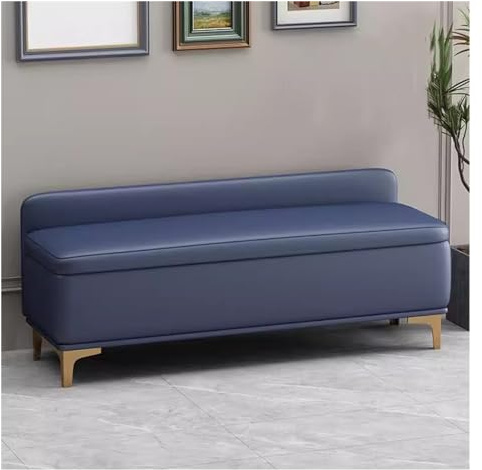 Stilvolle grüne Ottomane mit Stauraum - Gepolsterte Fußstütze aus Leder & Fenstersitz - Vielseitige Aufbewahrungskiste für Schlafzimmer, Wohnzimmer & Flur - 60 cm hohe Bettbank