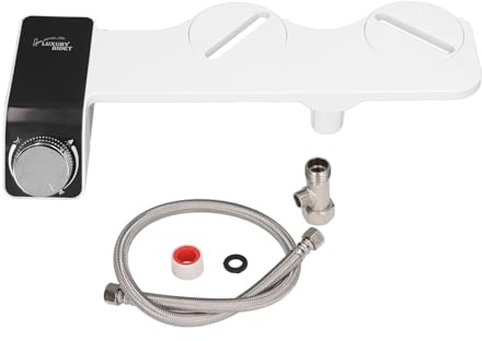 Doccetta Bidet con Ugello Singolo, Regolatore Pressione Acqua, ABS Plastica Resistente 1/2 Pollice - Facile Installazione, Design a Manopola, Utile per Risparmio Carta e Igiene (1/2 in Asia