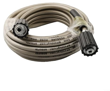 PTEF, tubo flessibile di ricambio per idropulitrice ad alta pressione, 10 m, con connettori femmina M22 per un facile lavaggio dell'auto