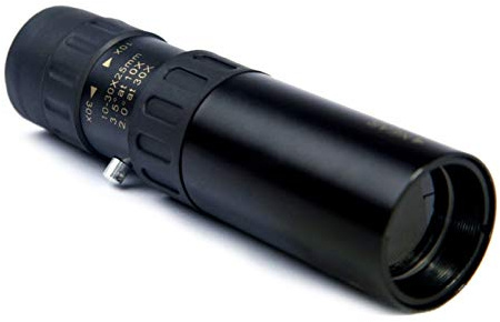 Telescopi, Telescopio per Adulti, Binocolo Originale 10-30x25 Zoom Telescopio monoculare Tascabile Binocolo Prisma Ottico Senza treppiede per Adulti Bird Watching Viaggi all'aperto Binocolo turistico