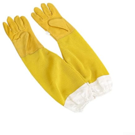 Guantes anti abeja para apicultores tela suave con ventilación para (amarillo XL)