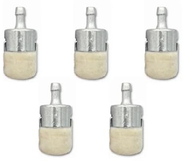 accesorios para cortadoras de césped 5 filtros de combustible de lana for maquinaria de jardín de gasolina, motosierra y desbrozadora.