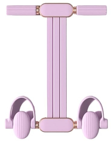 Banda de Resistencia de Pedal multifunción, Cuerda de tensión de Fitness Ajustable de 3 Niveles con Mango para Entrenamiento de Cuerpo Completo, Gimnasio en casa, Morado