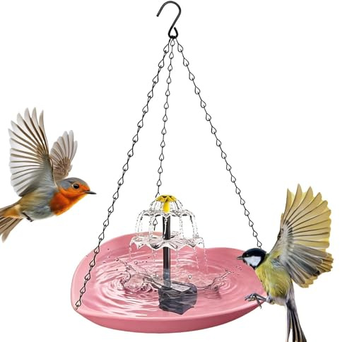 Bebedero para Aves - Bebedero solar con forma de corazón para mascotas,Bomba De Fuente Solar Para Baño De Aves | Para Gorrión, Periquito, Inseparable, Pinzón, Jardín, Estanques,