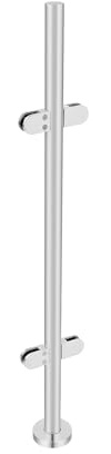 Poteau Central Garde-Corps Inox Poteau Rampe Verre 12MM Argent, Support Garde-Corps Balcon Escalier 110CM Avec 8 Patins Silicone Et Socle Robuste, Pour Intérieur Extérieur Piscine Grenier Terrasse