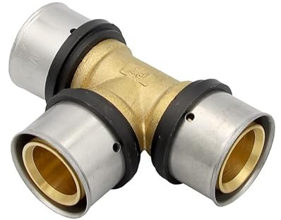 Pipetec Pressfitting T Stück 32x3 mm 32x32x32 TH Kontur Verbundrohr, DVGW, TH-Profil