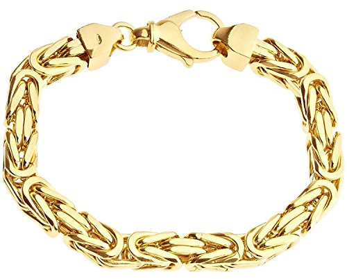 .iced-out. Sterling 925er Silber Königsarmband - BYZANTIN 8x8mm gold