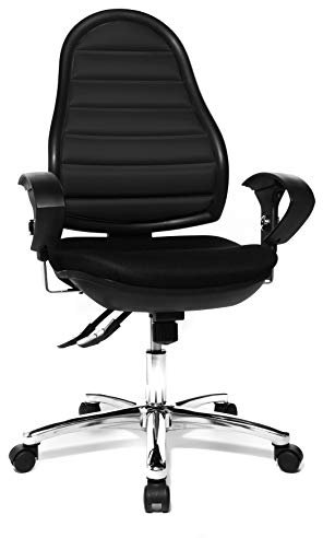 TOPSTAR Bürostuhl Flex Point SY Deluxe, Bezug schwarz, mit höhenverstellbaren Armlehnen und Teppichbodenrollen
