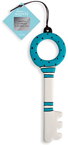 Egan Chiave Collezione Chiavi dei Segreti. Oggetto Realizzato in Ceramica di Colore Bianco e Azzurro. Dimensione: 18x6,5 cm. La referenza è CV16S/4MO