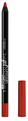 Deborah Milano - Matita Labbra 2 in 1 Gel Contour&Color, 06 Rubine, Finish ad Alta Pigmentazione e Ultra-Scorrevole, Waterproof e a Lunga Durata, Dona Intensità e Definizione, 1.3 gr