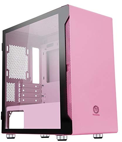 HDYD Pink ATX Case, Mid-Tower PC Gaming Case M-ATX/ITX - Front I/O USB 3.0 Port - Acrylic Side Panels - Support Water Cooling - Support 200mm Fan