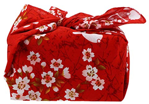 VALICLUD Furoshiki Tischdecke Japanisches Wickeltuch Blumenmuster 19.69 Zoll Quadratisch Bento Lunchbox Tuch